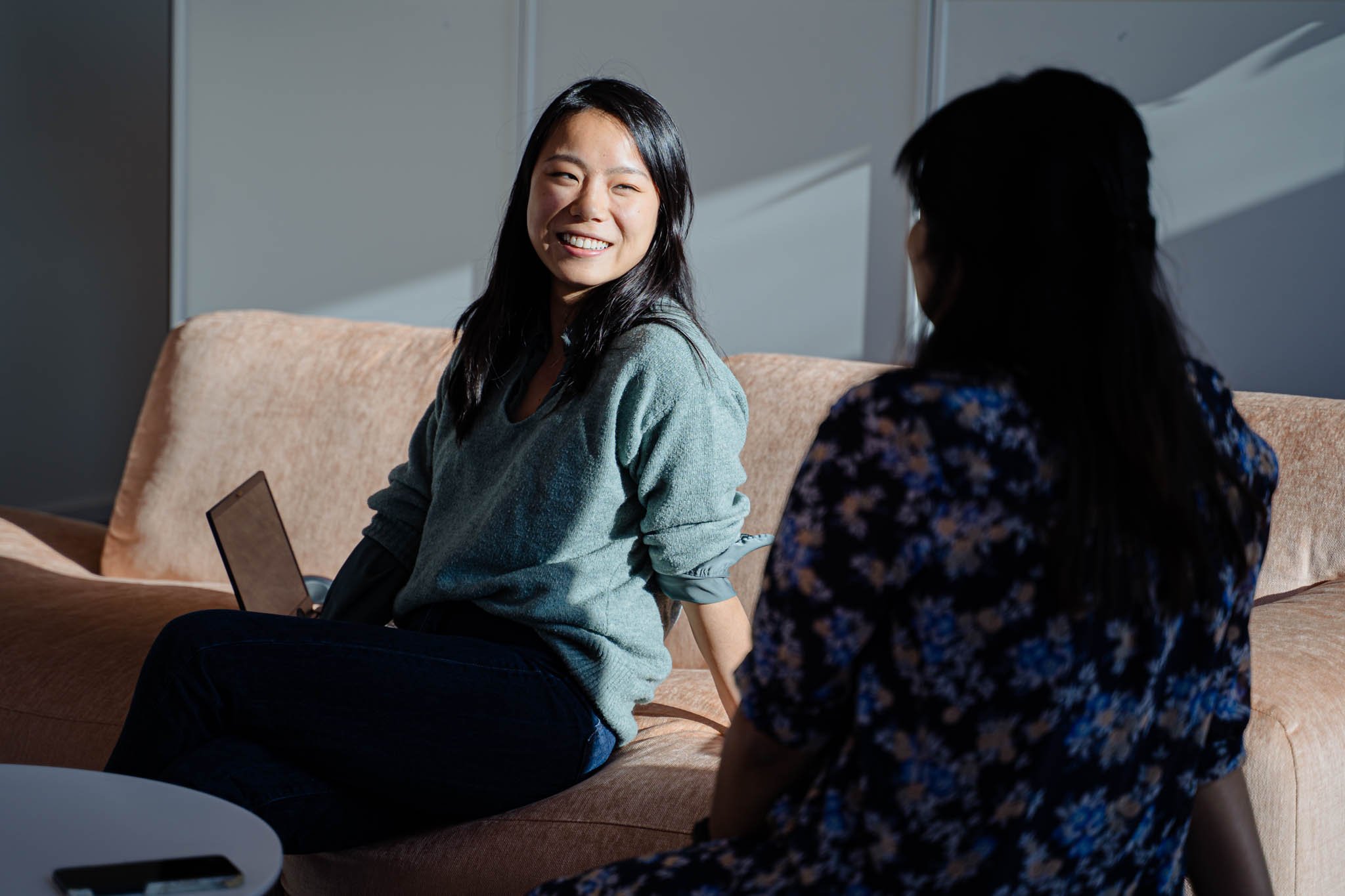 female employees talking